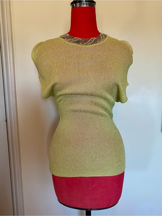 antique vintage Tops - 🌿Antique 1920s Chartreuse Knit Top
